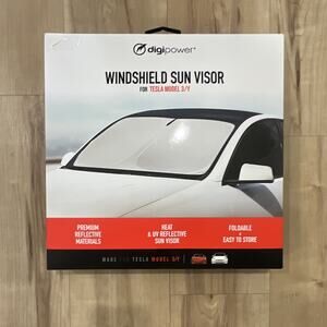 Tesla Model 3/Y Digipower Windshield Sun Visor Foldable Premium Reflective Mtrls